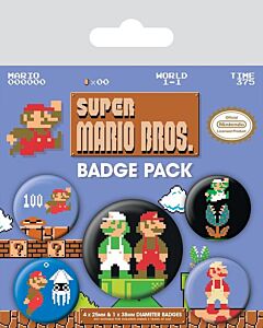 Super Mario Bros. - Retro (Pin Badge Pack)