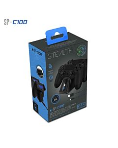 Stealth - SP-C100 Twin USB Charging Dock With Play & Charge Cable (PS4)