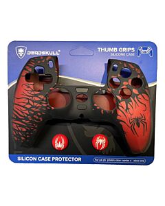 ديد سكل كفر سيليكون للكونترولر مع جريبس سبايدر مان أسود/أحمر