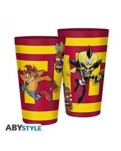 CRASH BANDICOOT  Large Glass- TNT Crash box x2
