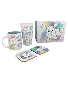 POKEMON - Pck Glass XXL + Mug + 2 Coasters "Eevee"
