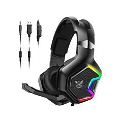 Onikuma K10 RGB LED Light 3.5mm Surround Gaming Headset - Black