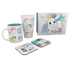 POKEMON - Pck Glass XXL + Mug + 2 Coasters "Eevee"